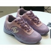 Knockoff Chanel Suede Calfskin Sneakers G34360 Lilac 2019 CE03138