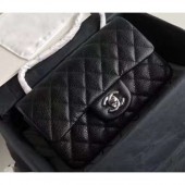 Knockoff Cheap Chanel Original Quality Small Classic Flap Bag 1116 in Caviar Leather Black with Silver Hardware CE01777