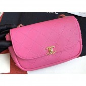 Replica AAAAA Chanel Casual Trip Messenger Flap Bag Dark Pink 2019 CE01056