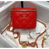 Replica AAAAA Chanel Lambskin Small Classic Box with Chain And Gold Metal Ball AP1447 Red 2020 Collection CE04307