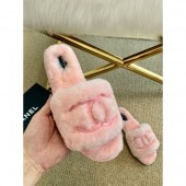 Replica AAAAA Chanel Wool Flat Sandals Pink 2020 CE00706