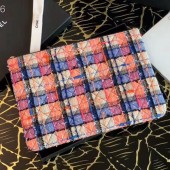 Replica Best Chanel Tweed Large Pouch Orange/Blue/Pink 2020 Collection CE03218