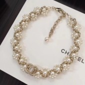 Replica Chanel Chain and Pearl Necklace Silver/White 2018 CE01297