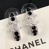 Replica Chanel Hoop Stud Earring Blue/Silver/Crystal 2019 Collection CE02034