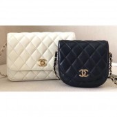 Replica Chanel Lambskin Two-Tone Side Pack Bag AS0649 Black/White 2019 CE03163