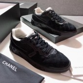 Replica Chanel Quilted Suede Low-top Sneakers G35190 Black 2019 Collection CE01007