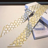 Replica Chanel Quilting CC Print Silk Slim Bandeau Scarf 5x120cm Yellow 2020 Collection Scarf CE03257