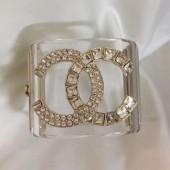 Replica Chanel Resin Crystal CC Cuff Bracelet Gold 2019 Collection CE00862