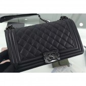 Replica Chanel So Black Medium Boy Flap Bag in Caviar Leather CE00924
