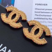 Replica Chanel Vintage Textured Multicolor Crystal Trim CC Earrings Gold 2019 Collection CE02117