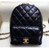 Replica Chanel Waxy Calfskin CC Day Backpack Bag AS8866 Black 2019 CE02060