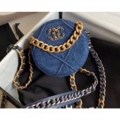 Replica Cheap Chanel 19 Round Clutch with Chain Bag Denim 2020 CE01089